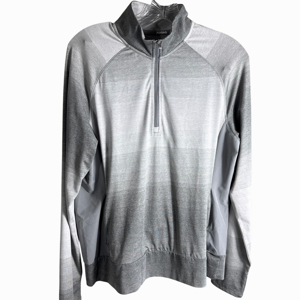 Adidas Golf Women Grey Ombre Quarter Zip Pullover Sweatshirt Large RN88387